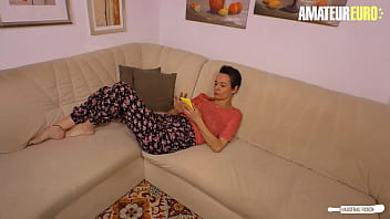 Preview 1 of 1080p 60fps Strip - HAUSFRAU FICKEN - Deutsche Skinny Cougar Invites Her Man To Fuck Her
