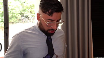 Preview 2 of Priya Rai Deepthroat Blowjob - Real estate agent job interview gets out of hand as busty redhead seduces boss