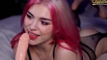 Preview 2 of Tyffcaytv - Adorable Ahegao Babe Sucks Dildo