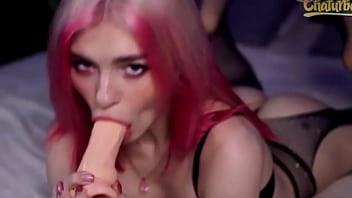 Preview 1 of Tyffcaytv - Adorable Ahegao Babe Sucks Dildo