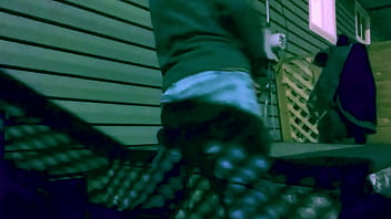 Preview 2 of Mr Jon - Time Lapse Stop Frame stretch against steps at Night with Lattice Shadow Ass and Legs Effect