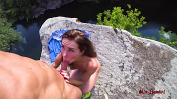 Preview 3 of Brazer Big Cok - WILD PUBLIC FUCKING ON A HIGH CLIFF IN CANYON. MIA BANDINI