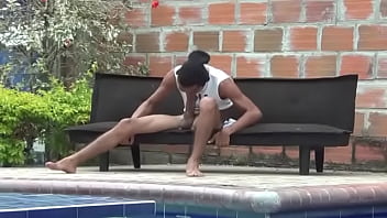 Preview 1 of Cute Virgin Malaysia - Latino huge dick outdoor