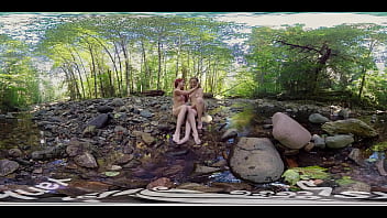 Preview 1 of Brother Tricks Sister - Yanks Ana Molly And Belle Lesbian Fun Outdoors