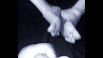 Preview 2 of Indian Housewife Sharing - skinny legs and feet cumshot