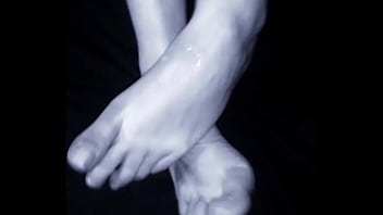 Preview 4 of Indian Housewife Sharing - skinny legs and feet cumshot