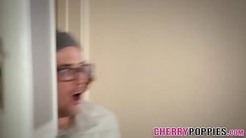 Preview 1 of Orgasm Femboy - Teenage blonde in high heels sucks cock
