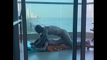 Preview 4 of Teen Boy Fuck By Tusion Teacher - Sur un balcon &agrave_ Carthagene,  une jeune &eacute_tudiante se fait remplir son jolie petit cul !