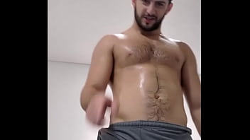Preview 1 of Shit Farts - Fit straight man in gray joggers sweatpants - hot workout