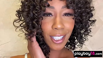 Preview 1 of Riley Steela - Sexy ebony babe Misty Stone fingering her black pussy in the bath