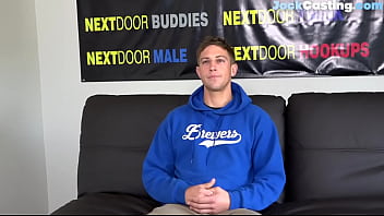 Preview 1 of Mom And Teen Duater - Auditioning jock jerking off for the camera
