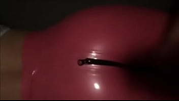 Preview 3 of Dog With Girl Hot Saxxi - Cum on latex ass