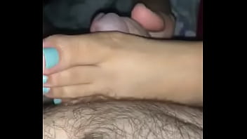 Preview 2 of Bollywood Actors Boobs Pressing - Latina footjob for cum