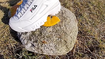 Preview 4 of Masti Rap - Fila Destrudor Shoeplay Nylon feet and Crush Trample dangling nylons sneakers girlfeet Trailer