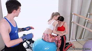 Preview 1 of Zoey 101 Teen Nickhentai Videoes - X-Sensual - Fitness session threesome fuck Monroe Fox,  Rin White