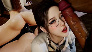 Preview 4 of Sunny Leone Sex With Johnny Sins - Jindo cums on stewardess uniform [VAM]