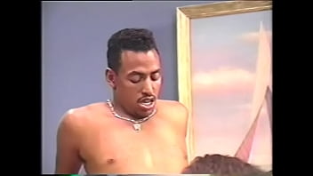Preview 3 of Cervix Coming - Stunning black floozy gets her shaved cunt screwed on the table