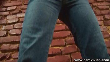Preview 2 of Jordi Jasmine Jai - Wearing my denim jacket and jeans with pigtails solo striptease