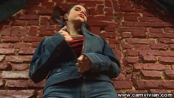Preview 1 of Jordi Jasmine Jai - Wearing my denim jacket and jeans with pigtails solo striptease