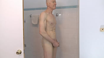Preview 1 of Femdom Spanking Caning - Horny Gay Nudist Bates in Shower