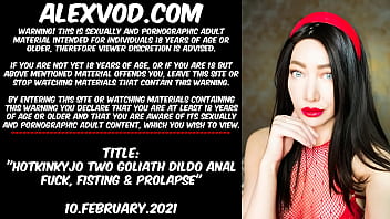 Preview 1 of Arab Jenshina - Hotkinkyjo two Goliath dildo anal fuck,  fisting &amp_ prolapse