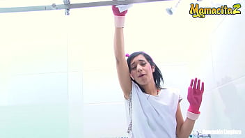 Preview 2 of Kiwi Len - MAMACITAZ - Ariana Fuentes - Latina Maid Rides Hard Cock In Hotel Room