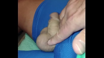 Preview 3 of Asistenta En Minifalda - Playing with my little dick in slow motion
