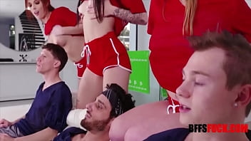 Preview 1 of Muy Pillada - A Big Game Triple Score By BFFS - Everly Haze,  Mia Moore,  Scarlett Mae,  Rion King