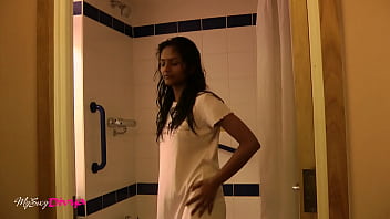 Preview 2 of Angry Fucking Sister - Dark Skin Indian Teen Beauty In Bathroom Taking Shower