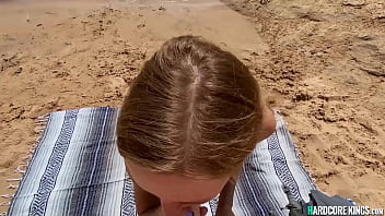 Preview 1 of Forced Hars - Amateur babe POV fucking on the beach