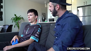 Preview 1 of Shane Diesel Fucking Allie Ray4 - When Felix gets back from his game with an crotch,  his stepdad is ready to make it up to him by showing him the best ways in which he can take care of his rather big situation.