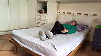 Preview 1 of New Sleeping Xxx Hd Porn - Fun with latex pants and smoking