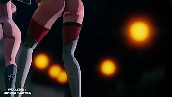 Preview 3 of Rajs Tani - 【MMD Genshin Impact】 Red Flavor - Red Velvet    Amber Lisa Jean  Bikini Ver