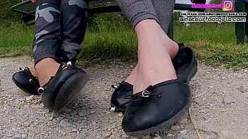 Preview 4 of Callboy Kln - Girls Shoeplay Dipping Dangling - ballerinas girls show you their sweaty smelly ballerinas,  feet insoles,  they smell on the ballerinas Shoeplay Dipping Dangling