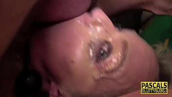 Preview 4 of Www Girl Fstaem Sex - Busty milf gets ballgagged and pounded