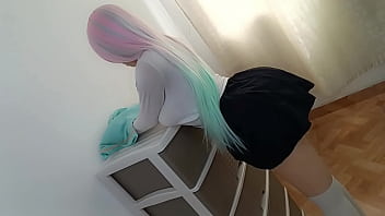 Preview 1 of Brigitte Paris - xxx My influencer stepdaughter is still a virgin with a pink pussy and very tight xxx COSPLAYER PERFECT (18 years old)