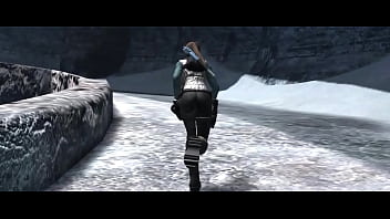 Preview 3 of Eveline Neill Footjob - Lara Croft - this is Britain&#039_s Ass