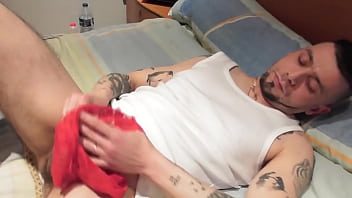 Preview 3 of Muslman Xxx Video - I masturbate with my wife&#039_s panties and she sucks me off