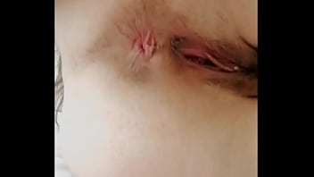 Preview 2 of Hospital Sex Vhochpuri - Anal with talking! Russian young student in stockings fingers her pussy and anus! Black stockings with belt