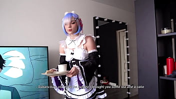 Preview 1 of Www Worlsex Com - Sexy Maid Rem Sucks and Hard Fucks First Time with Subaru to Cum in Mouth - Cosplay re:Zero