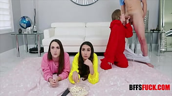 Preview 2 of Mom Dad Xxxxx - My stepBrother Fuck Me And My Teen Bestfriends On Movie Night