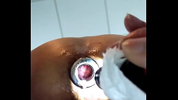 Preview 3 of Bondage Squirt Anal Toying - Hollow ass plug