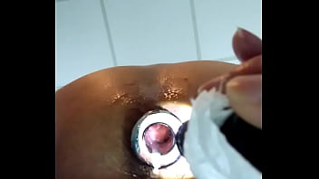 Preview 4 of Bondage Squirt Anal Toying - Hollow ass plug