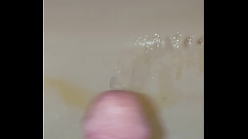Preview 2 of Big Breased Hot Mom - Marking my shower with a full bladder and an erection.