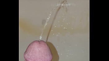 Preview 3 of Big Breased Hot Mom - Marking my shower with a full bladder and an erection.