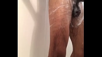Preview 3 of Klappe69 Swingerclub - Fit Jock Washing off body and stroking cock in soapy shower