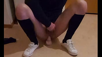 Preview 2 of Rip Vido - Bottom Sissy Rides Big 10 Inch Dildo And Cums