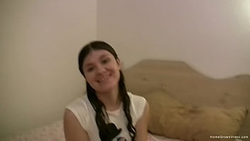 Preview 1 of Monica Deep Feet - Real amateur brunette masturbating and sucking cock