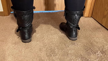 Preview 1 of Dehati Xxx Video Phojuri - Fat Ass Wife Sheer Black Leggings