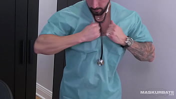 Preview 1 of Iandan Sax Www - Maskurbate - Sexy Nurse Rips Shirt Off &amp_ Masturbates (Uncut Footage)
